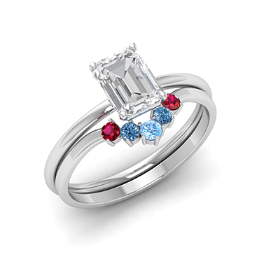 11. Engagement Rings With Curved | Contoured Wedding Bands