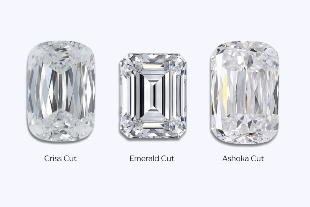 Difference Between Ashoka vs Emerald Cut And Criss-Cut Diamond