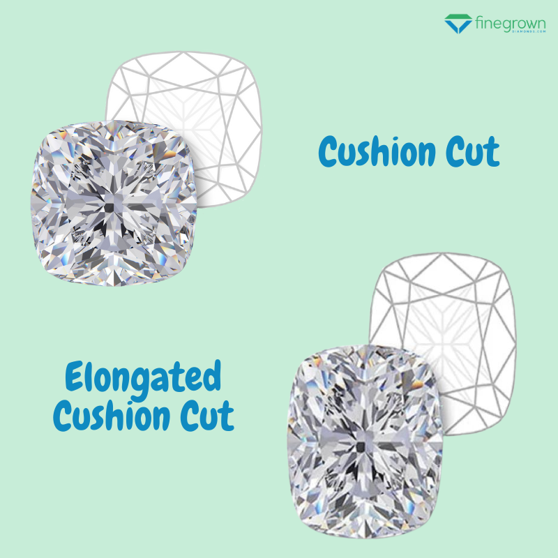 Comparison of Elongated Cushion Cut Diamond with Traditional Cushion Cuts