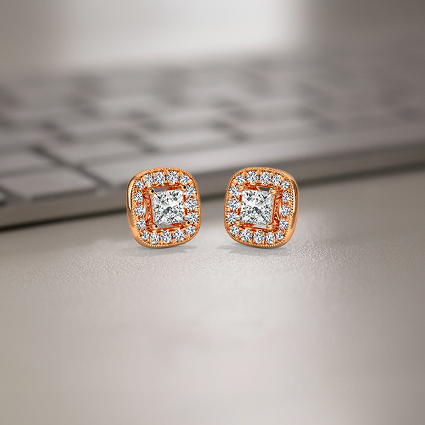 Stylish Lab Grown Diamond Earring Design 