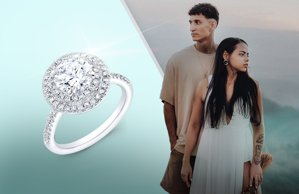Smart choice for the smart couple | Shop a diamond engagement ring on a short budget | lab diamond engagement ring