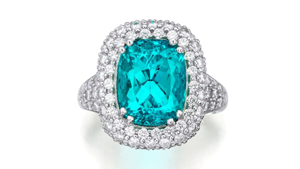 5.44-carat Paraiba tourmaline ring