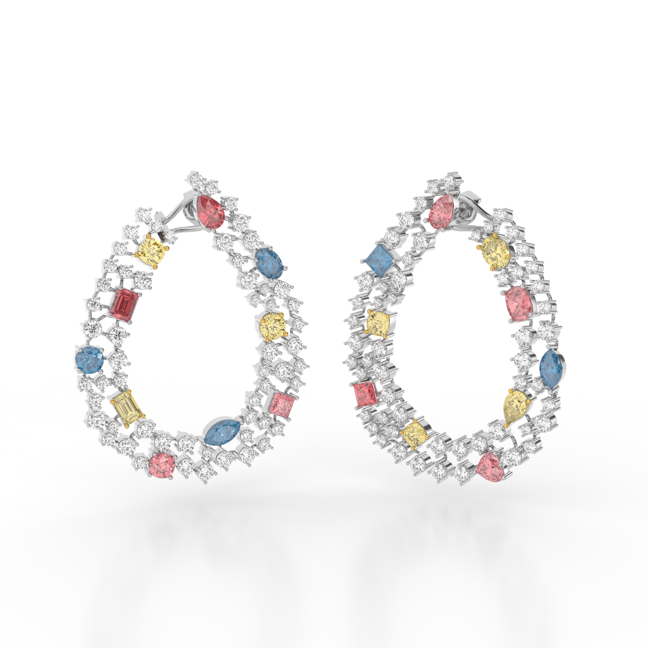 fancy color lab diamonds earrings