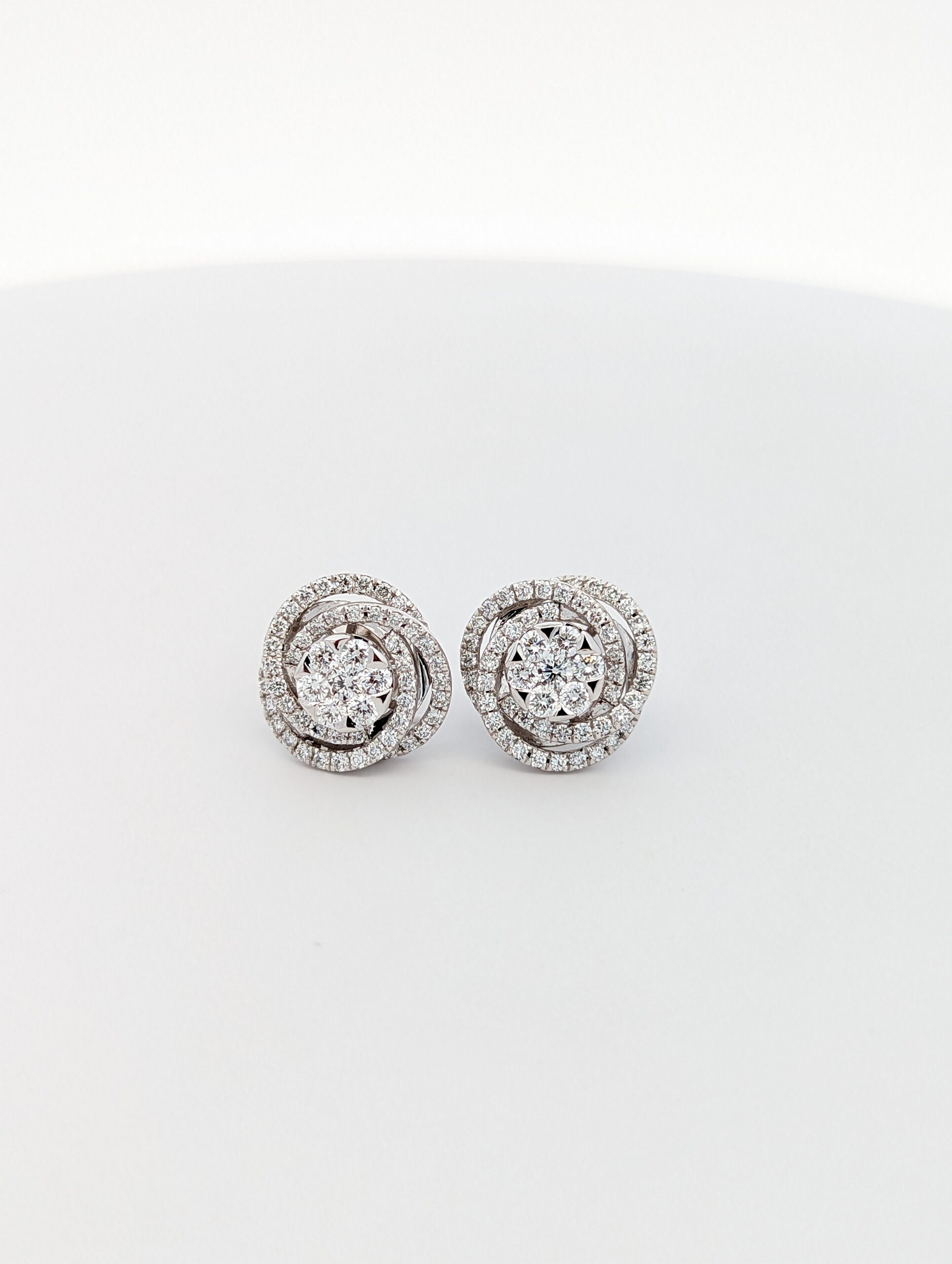 Lab diamond cluster studs earrings