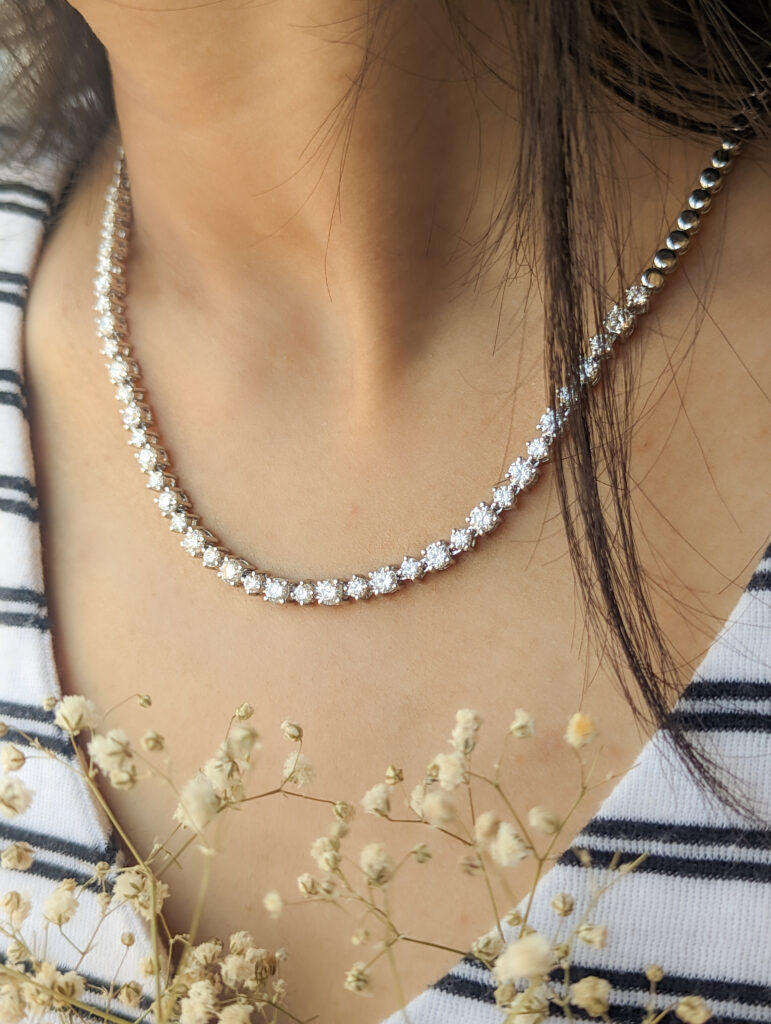 lab diamond tennis necklace