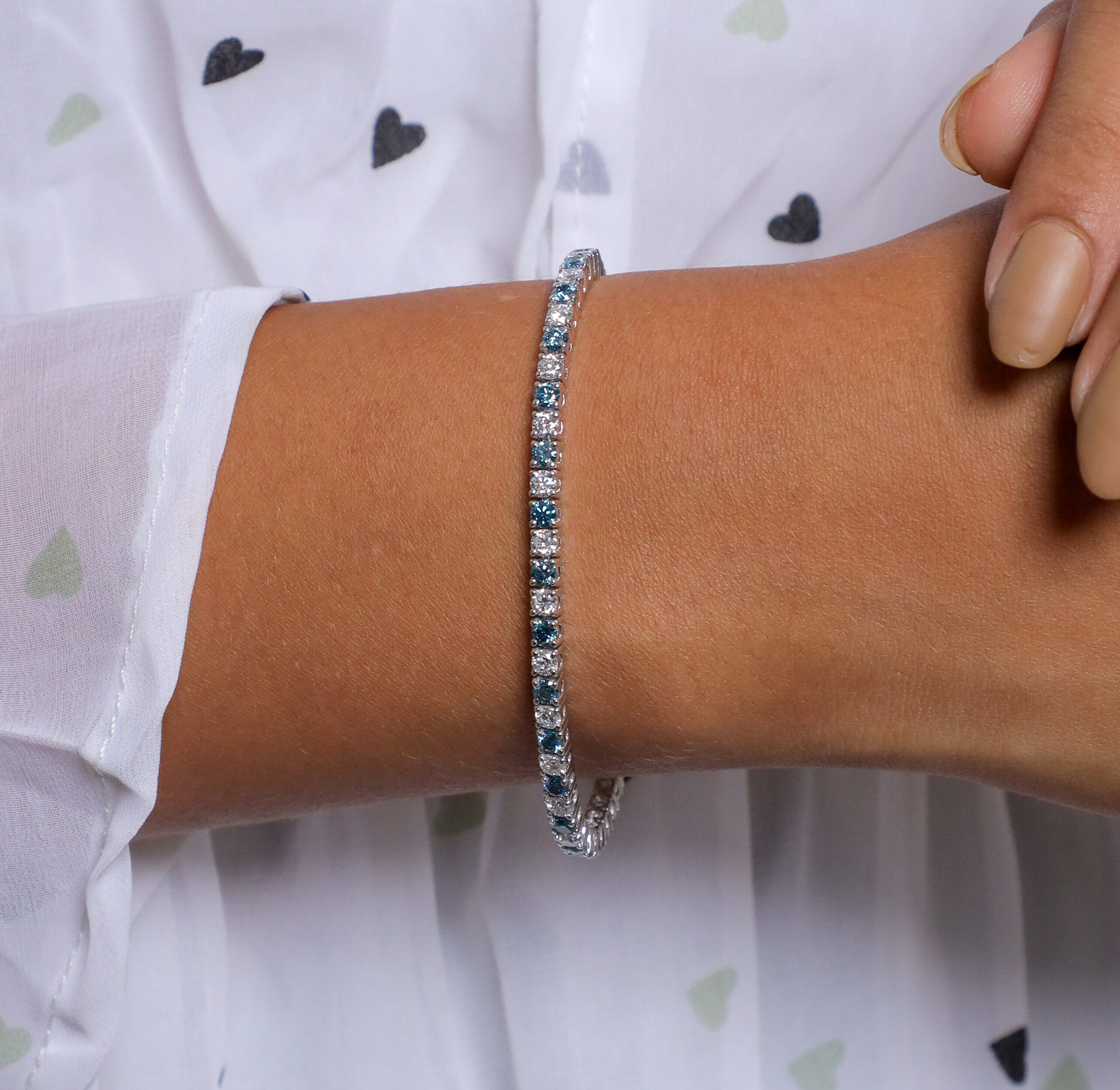 fancy blue color diamond bracelet