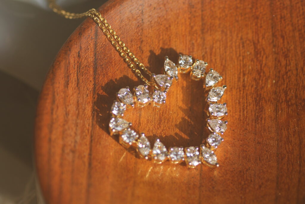 heart shape diamond necklace
