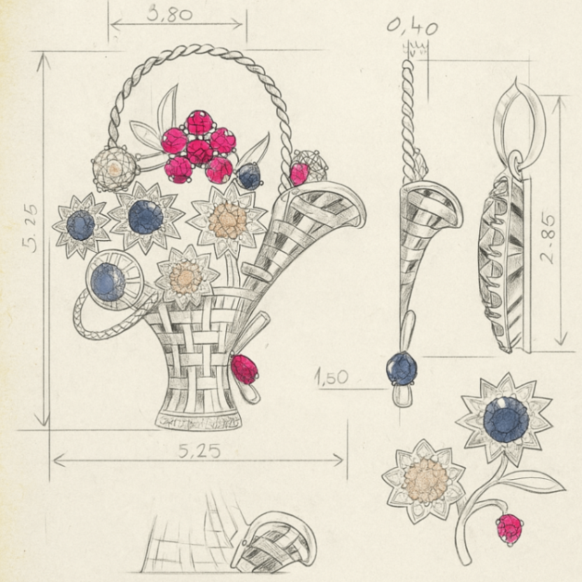 hand sketching jewelry