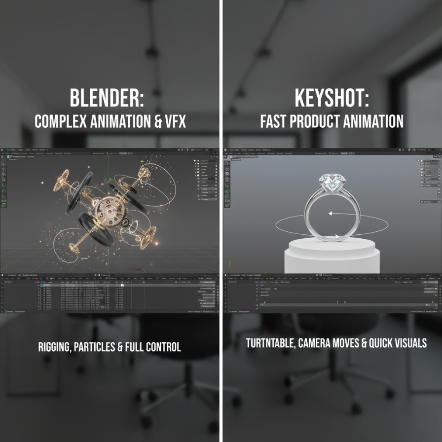 Animation, Flexibility, and Scene Complexity | keyshot better or blender
