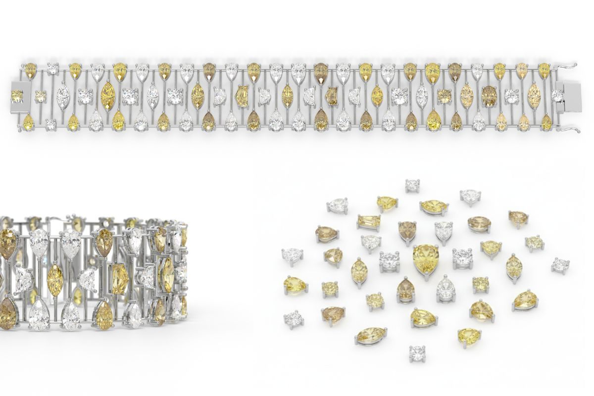 Choose the rarest diamond cut and color | bespoke bracelets with 6 separate diamond